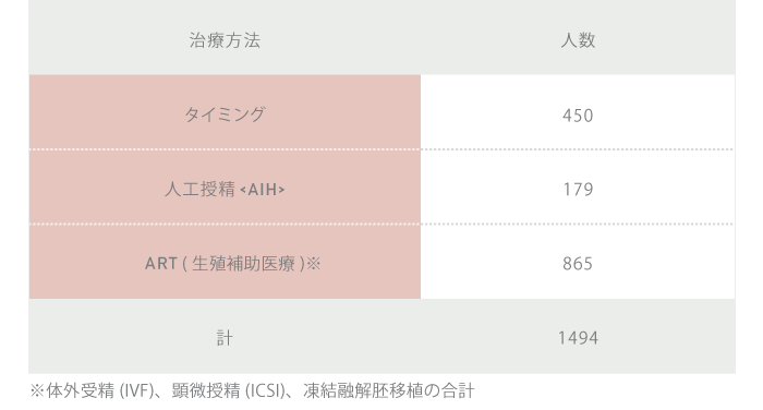 実績の表